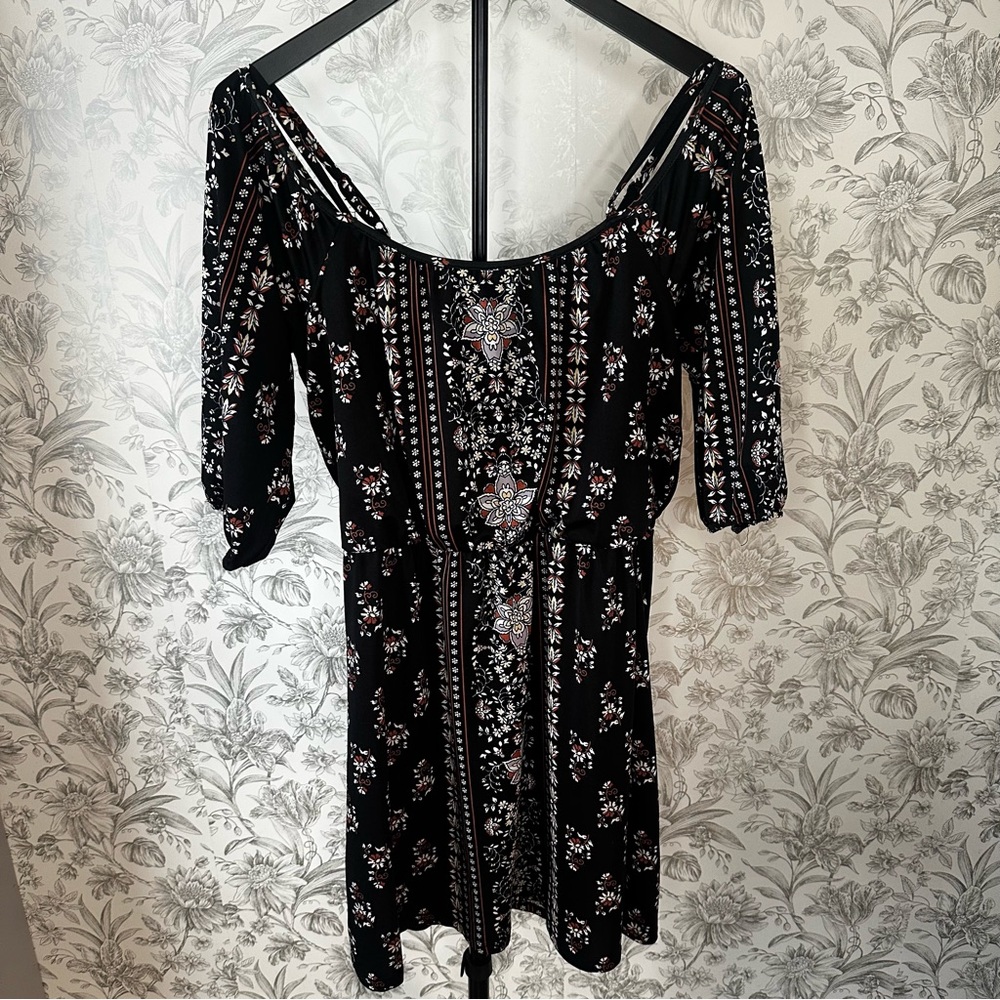 Maurices Black and White Floral Mini Dress